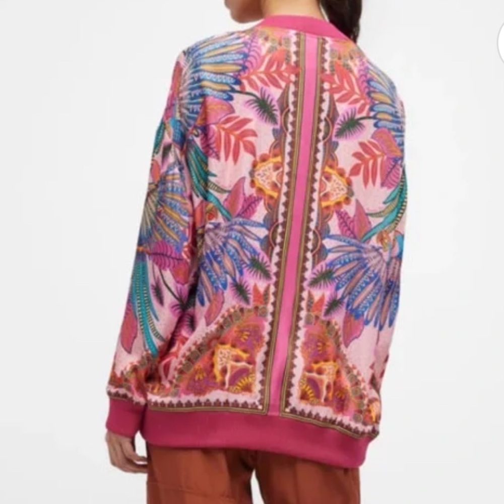 FARM Rio macaw scarf cardigan NWOT - Picture 3 of 10